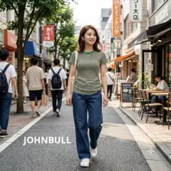 美品◆JOHNBULL ジョンブル ボーダー Tシャツ カットソー A1164のサムネイル