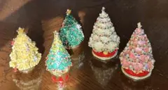 エナメルクリスマスツリー5個セット