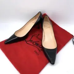 20256 ✨クリスチャンルブタン レザー ヒールパンプス ブラック 36