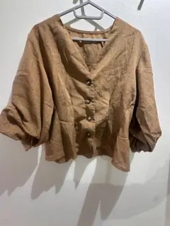 ボリュームスリーブブラウス Vネック レディース Mサイズ 未使用に近い