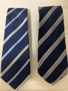 ネイビー ストライプ ネクタイ 2本セット