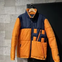 90s ヘリーハンセン ダウンジャケット S ネイビー×オレンジ