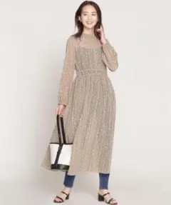 小花プリント前後2WAYワンピース 長袖