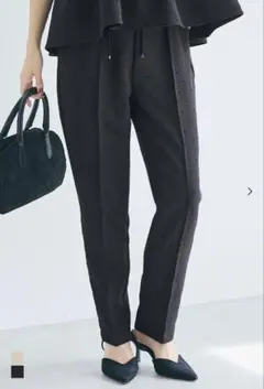 coca コカ フロッキーテーパードパンツ　ブラック　Lサイズ