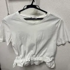 ZARA アイボリー クロップドTシャツ