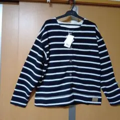 新品ノーザントラックボーダー 裏起毛ニットカーディガン