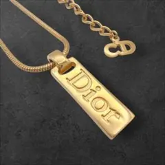 Dior ディオール ネックレス ロゴプレート ゴールド ヴィンテージ