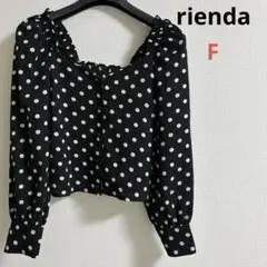 rienda リエンダ トップス ドット ブラウス パフスリーブシャツ