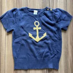 Gymboree ジンボリー 半袖ニット アンカー刺繍 M(7-8)