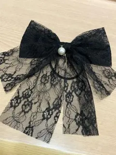 ブラックレースリボンヘアアクセサリー