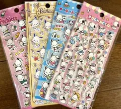 【海外正規品】　サンリオ　ポチャッコ　ふわふわシール　4枚セット