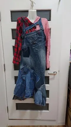 SALE実施中☆再構築⭐リメイク⭐アシメトリーロングジャンパースカート