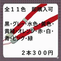即購入可　ストッパー付ストラップ平らタイプ　赤2本３００円