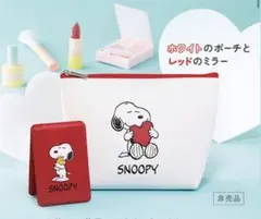 【新品】DHC ノベルティ　スヌーピー　ポーチ＆ミラーセット　ハート
