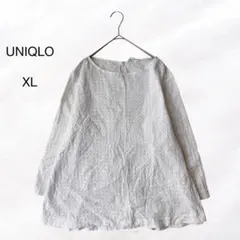 ユニクロ UNIQLO 七分袖ブラウス 透かし模様 大きいサイズ シンプル 春