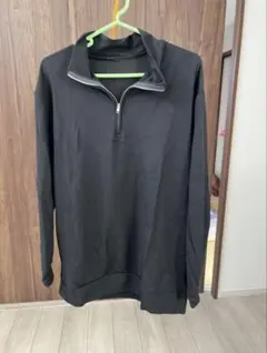 ハーフジップスウェット ブラック 長袖 トレーナー Lサイズ