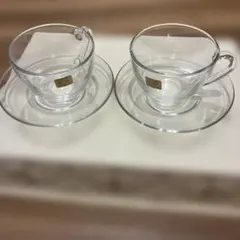 arcoroc フランス製　カップ＆ソーサー　2組セット　ペアカップ　新品未使用