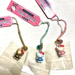 6*K様 ハローキティ 鬼押し出し　根付け　3種セット　群馬限定　赤鬼　青鬼　金