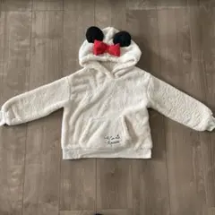 h&m 110 ミニーマウス フード付きパーカー クリーム色