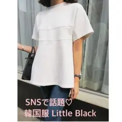 Little Black リトルブラック 切り替えライン半袖Tシャツ カットソー