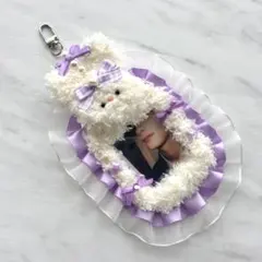 SALE トレカケース モールドール うさぎ キーホルダー パープル