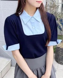 INGNI シャツドッキング半袖ニット