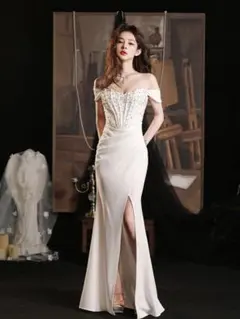 キャバドレス　ロングドレス　ビジュー