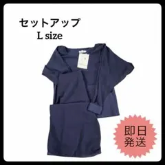 【新品•未使用品】セットアップ パンツドレス シフォン 紺 フォーマル 結婚式