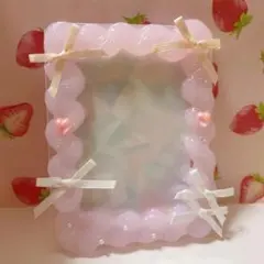 ホイップデコ 硬質トレカケース B8 ピンク リボン ハート