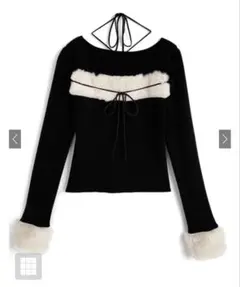 増田彩乃着用ファーホルターネックリボンニットトップスGRL ru1387