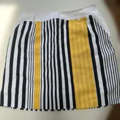 美品／人気☆アルチビオ ストライプ柄 ニットスカート イエロー