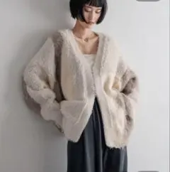 LOWRYSFARM シャギーZIPカーディガンロングスリーブ