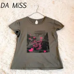 ダミス 半袖Tシャツ ハートプリント カーキ ストレッチ(L) カジュアルのサムネイル