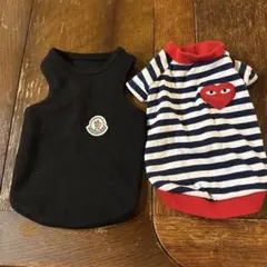 犬服 タンクトップとストライプTシャツセット