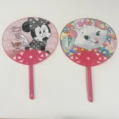 ミニー＆マリー うちわ 2枚セット ディズニー 第一生命 ノベルティ 美品