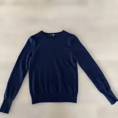 UNIQLO カシミヤクルーネックセーター ネイビー　レディース　S