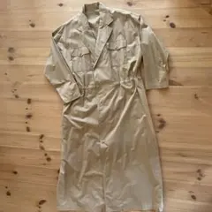 ビューティーアンドユース　ベージュ ロングトレンチコート　S スプリングコート