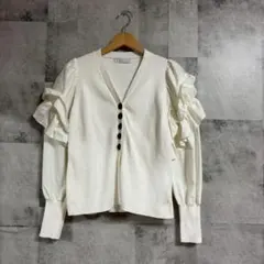 CELFORD フリルショルダー カーディガン 定価17600　 M345