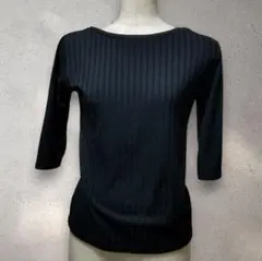 マウジー( M )黒 2way 五分袖 リブカーディガン(訳あり)