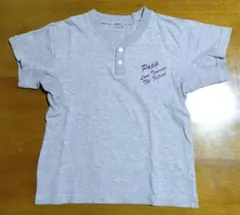 papp 半袖Tシャツ ヘンリーネック グレー 無地 130 綿100% 日本製のサムネイル