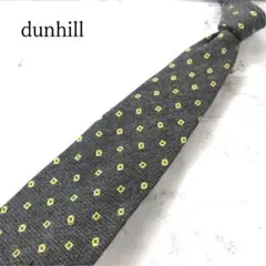 ダンヒル（dunhill）　ネクタイ　炭黒　小紋柄　ウール【n2234】のサムネイル