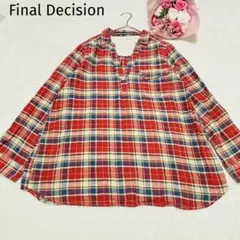 ファイナルディシジョン＊チェックシャツ 赤 マルチカラー 長袖 カジュアル 秋服