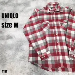 UNIQLO ユニクロ シャツ レッド グレー ホワイト M 1111