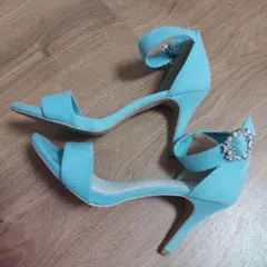 RANDA アクアブルー ヒールサンダル