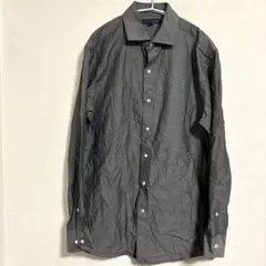 トミーヒルフィガー 総柄 シャツ レギュラー長袖 15.5 灰色 綿 通勤のサムネイル