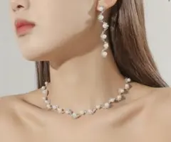 ③ネックレス　ピアス　ウェディング