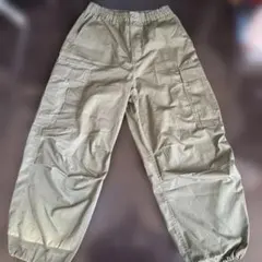 カーゴパンツ カーキ エラスティックウエスト