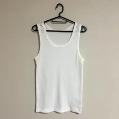 【美品✨】UNIQLO ユニクロ ホワイトリブタンクトップ Mサイズ