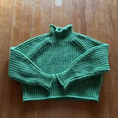 H&M グリーン ニットセーター M