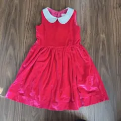 ピンク　ノースリーブワンピース ビジュー襟　120